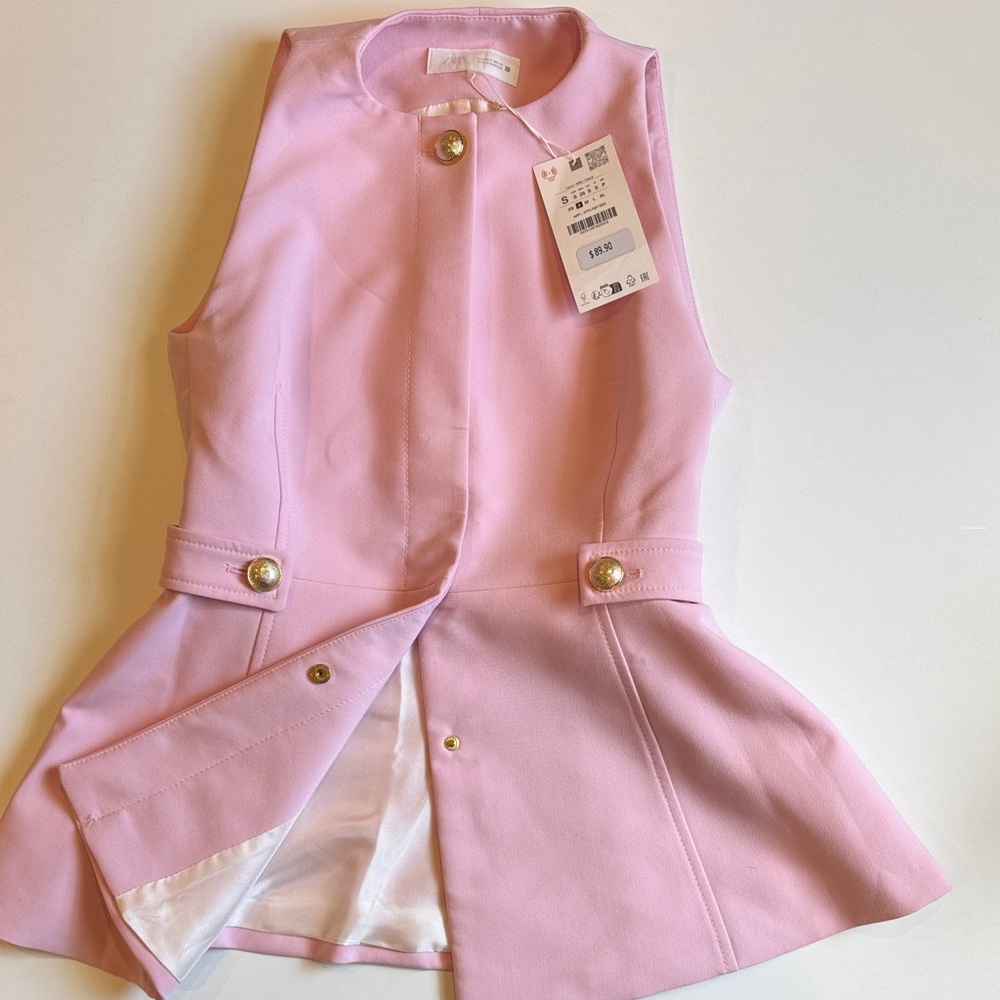 Zara Light Pink Wide Leg Jumpsuit - Picture 7 of 7